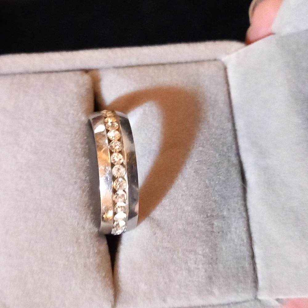 CZ Silvertone Ring